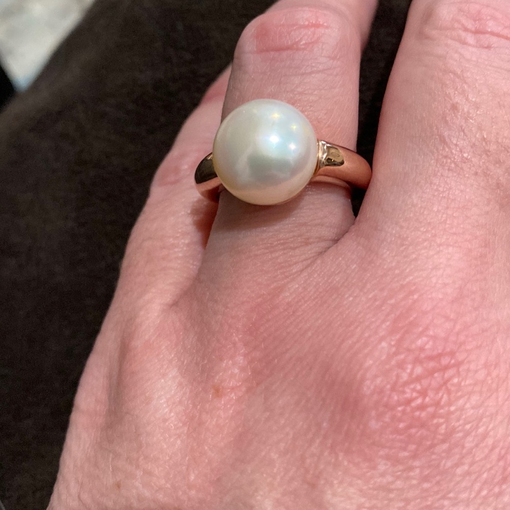 Honora Pearl Ring in a Bronze Ring